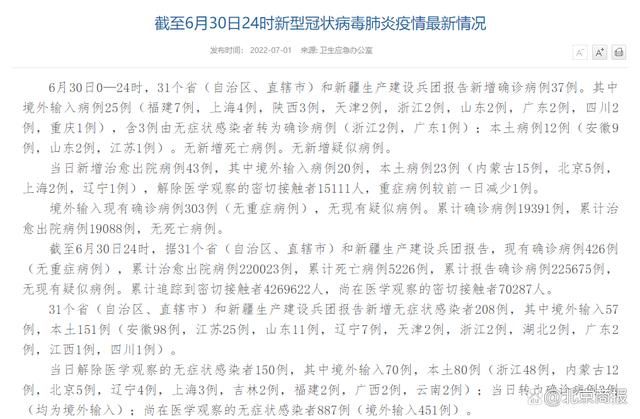  31省份新增30例阳性感染者涉16省市:31省份新增确诊12例