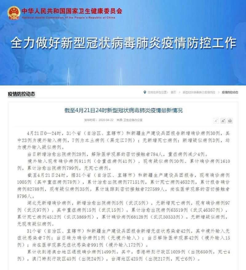 31省市近2天新增23例境外输入/31省份新增21例境外输入确诊