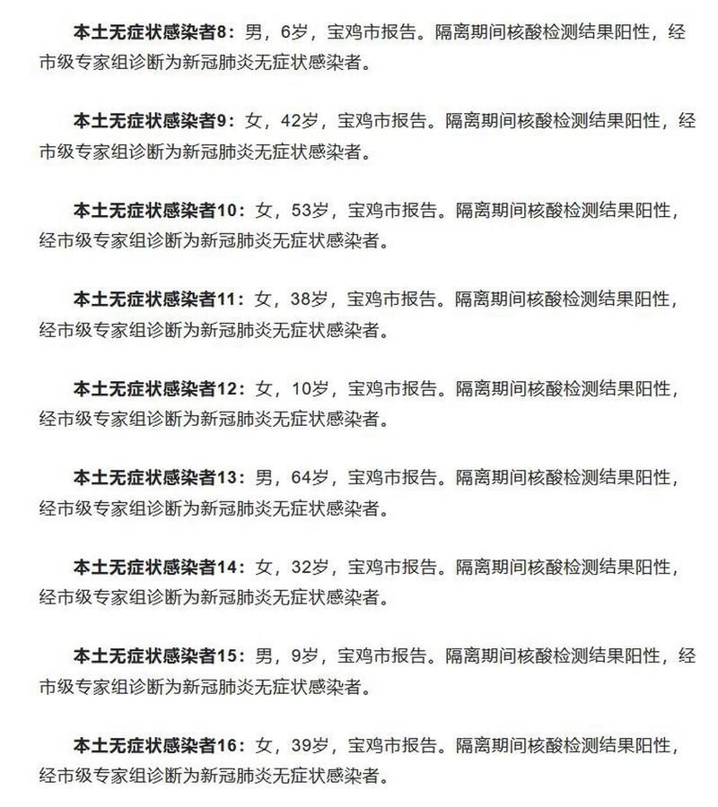  陕西省宝鸡市陈仓区首例无症状感染者来源公布:宝鸡陈仓区最近新闻