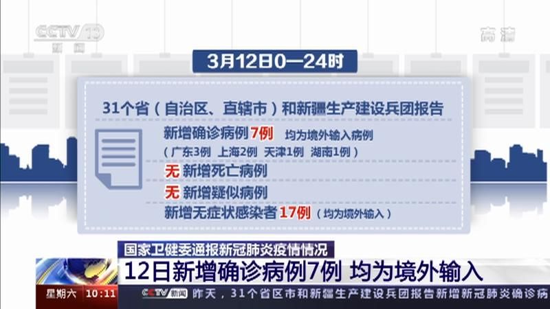 全球新增12例均为境外输入/全球新增12例均为境外输入病例
